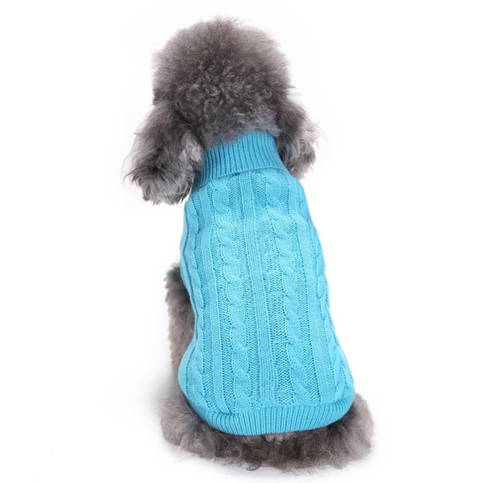 Small Dog Sweaters Knitted Pet Cat Warm Dog Sweatshirt Winter Clothes Kitten Puppy Sweater (X-Small,Sky Blue)