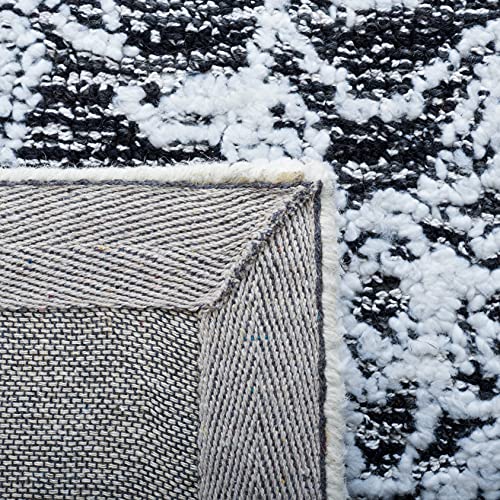 SAFAVIEH Area Rug 8x10 - Metro Collection - Large - Ivory & Black, Handmade Woo…