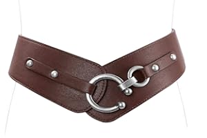 JASGOOD Women's Fashion Vintage Wide Elastic Stretch Waist Belt With Interlock Buckle Halloween Belt