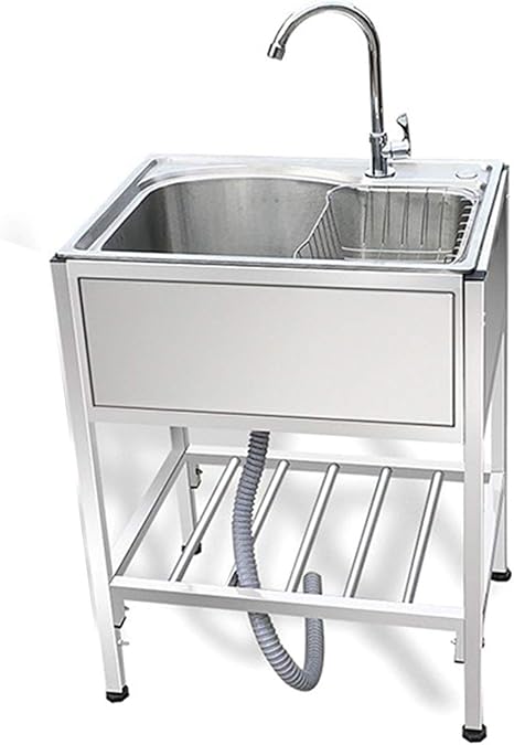 Amazon Co Jp ステンレス鋼の商業裏庭ガレージハンドシンク ブラケットバッフル付きユーティリティシンプルシェルフキッチンガーデンシンク 厚いシングルスロットランドリーシンクキット Diy 工具 ガーデン