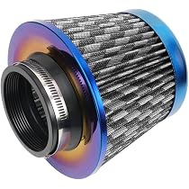High Flow Cold Air Intake Filter – 3 Inch Inlet, 76mm Cone, Washable & Reusable, Purple Dry Filter - View #2