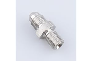 AC PERFORMANCE Male M10 x 1.25 Metric Thread to -4 AN Flare Adapter Stainless Steel
