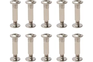 MroMax M4 Binding Screw, M4 x 16mm Nickel Plated Carbon Steel Cross Head Chicago Screw Binding Post Screw Kit for DIY Leather Decoration and Scrapbook and Photo Albums Bookbinding 10Pcs