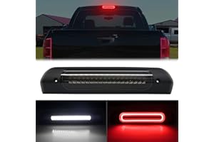 R&F Auto LED Smoked Lens High Mount Brake Light Replacement for Ram 1500 2500 3500 (2002-2008), for Ram 2500 3500 (2009) Roof Cargo Lights Third Brake Lamp with Seal Foam Gaskets F1 Style Red Flash