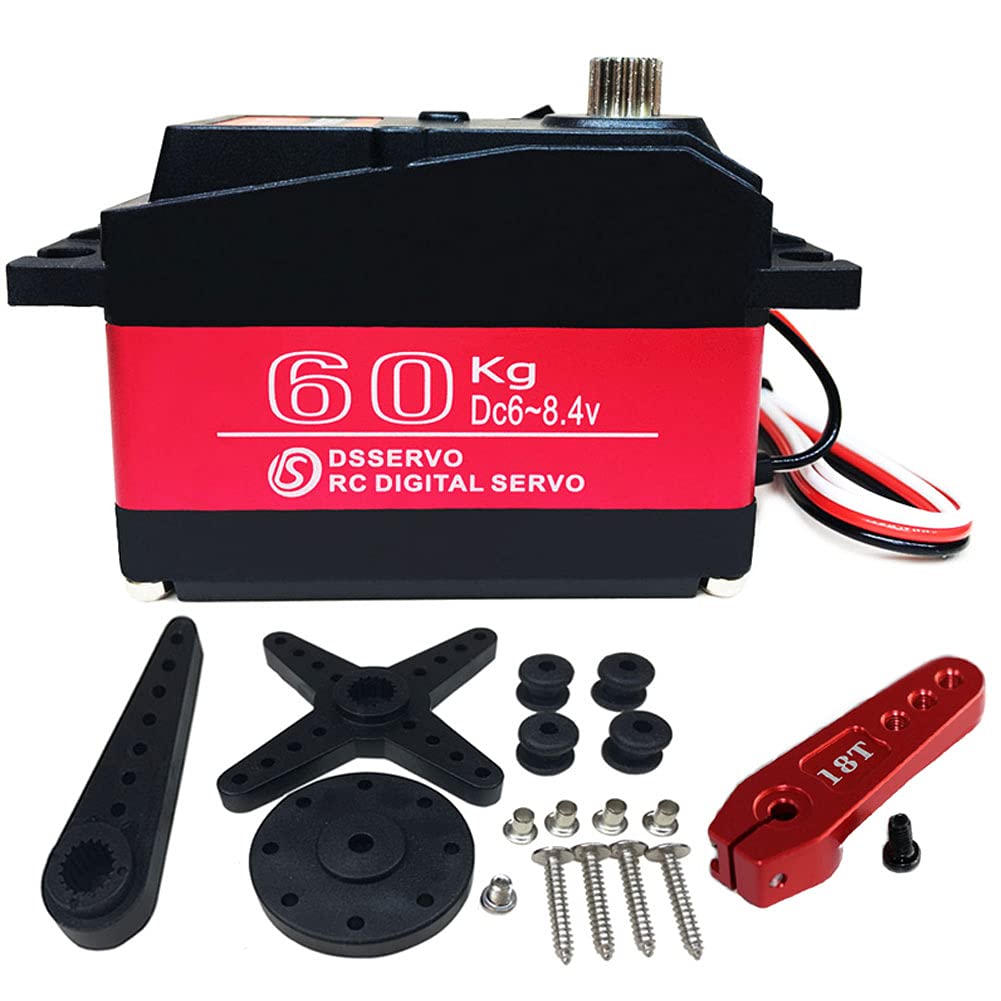 ANNIMOS 60KG Digital Servo 8.4V High Voltage Stainless Steel Gear Large Torque High Speed Waterproof 1/5 Baja Servos - 270 Degrees