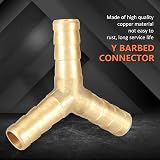 Hilitand Brass 3-Way Y Barbed Hose Connector Air Water Oil Gas 8mm 4pcs view 8