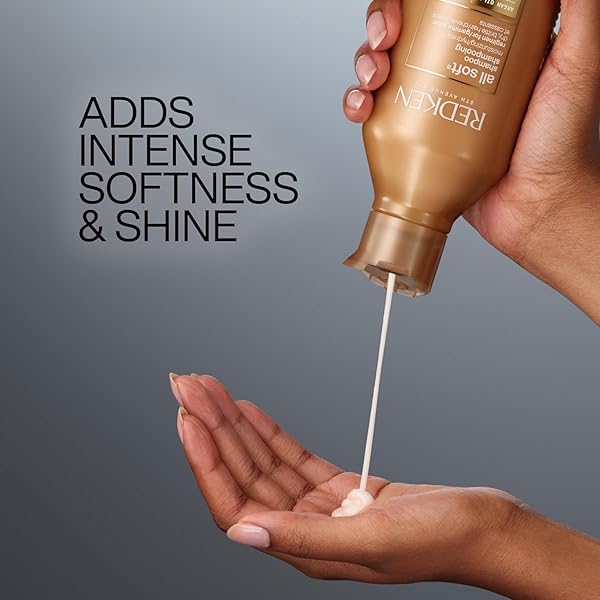 REDKEN ALL SOFT SHAMPOO – MOISTURIZES & HYDRATES DRY, BRITTLE HAIR, GENTLY CLEANSES AND SOFTENS, WITH ARGAN OIL, SAFE FOR COLOR-TREATED HAIR, 10.1 FL OZ