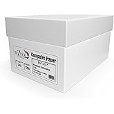 BIZTEK Continuous Carbonless Computer Paper 9.5 x 11, Blank Left and Right Perforated, 15 lb, 3-Part White/Canary/Pink (1,200 Sheets) - Made In The USA 91193