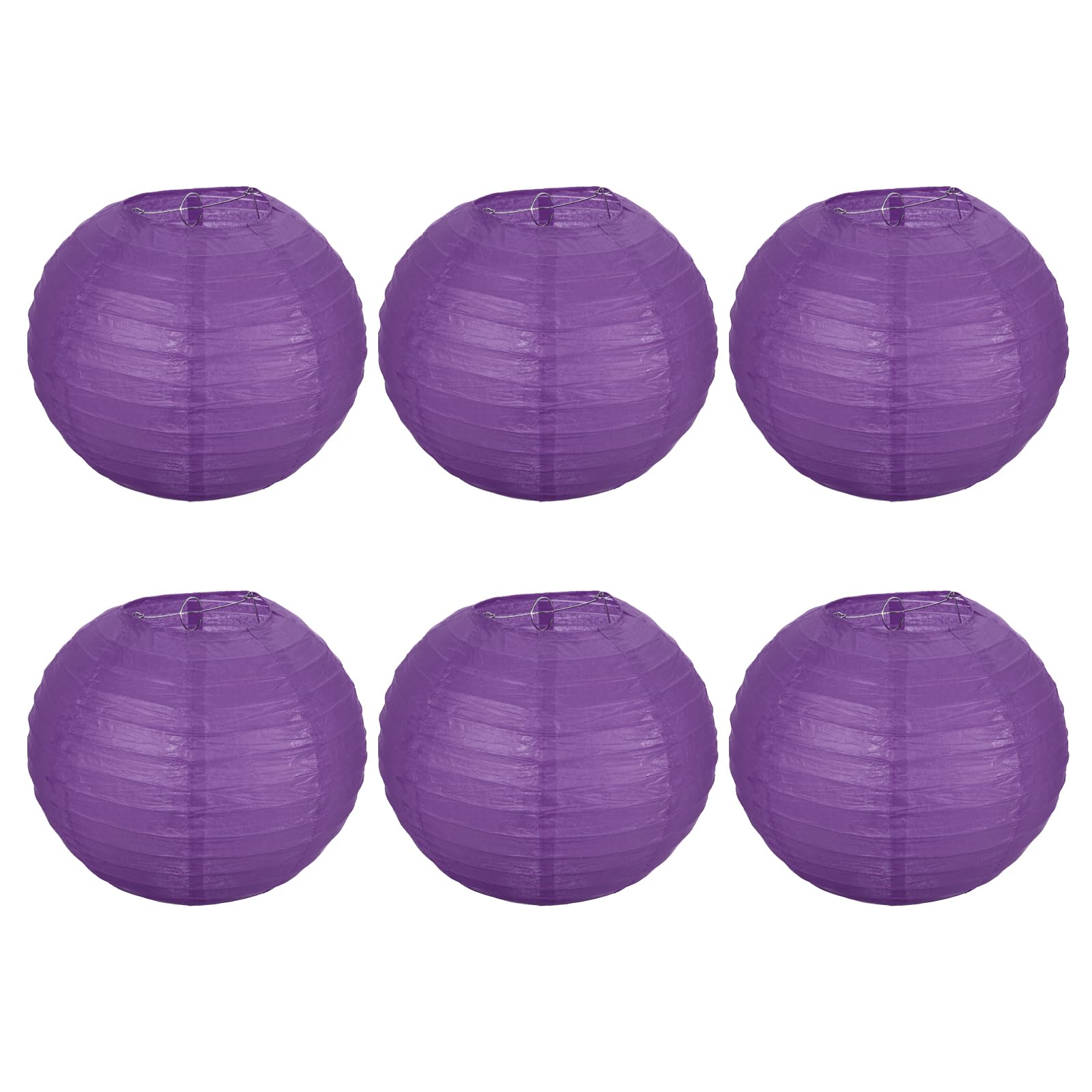 PATIKIL 10 Inch Paper Lanterns, 6 Pack Round Folding Hanging Lamp Shade for Wedding Home Party Festival Celebration, Dark Purple