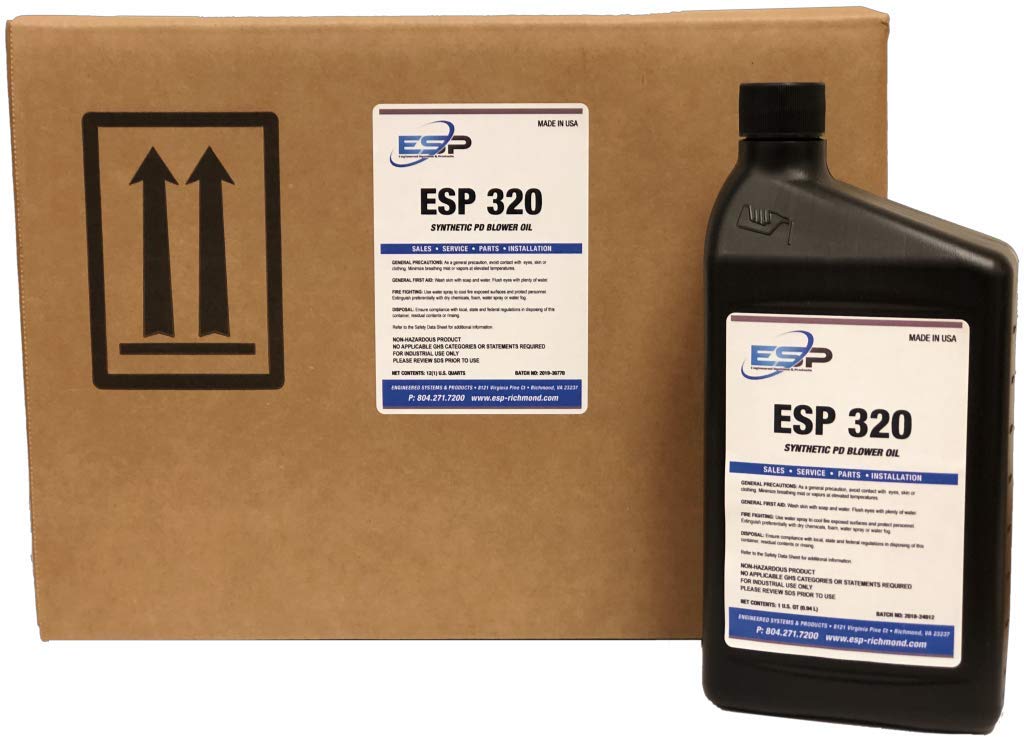 Gardner Denver & Roots Blower Oil, ISO 320, Case of 12 QTS (Replacement