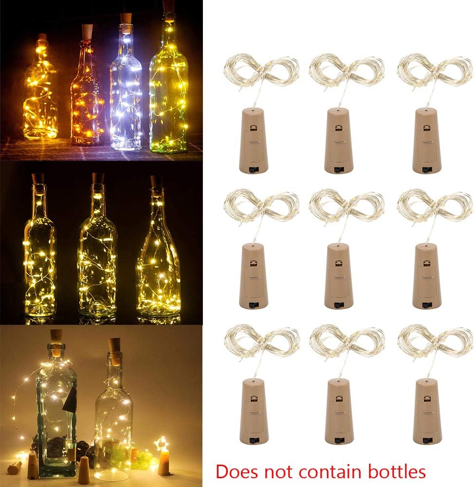 10 Pcs Wine Bottles String Lights with Cork Fairy Lights Battery