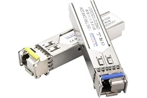 One Pair of 1.25G SFP Bidi Single Fiber Transceiver 1310nm/1550nm SMF LC Connector up to 20 km for Open Switches