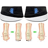 Unribeau 3 Layers Adjustable Supination & Pronation Correction Heel Insoles,Self-Adhesive Medial & Lateral Heel Wedge Inserts for Foot Alignment, Knee Pain, Bow Legs (Black, L: W: 7.5-12 / M: 7-11)
