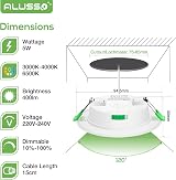 ALUSSO 5W Recessed LED Downlights 6 Pack Dimmable 3000K-6500K IP44 Ultra Slim view 2