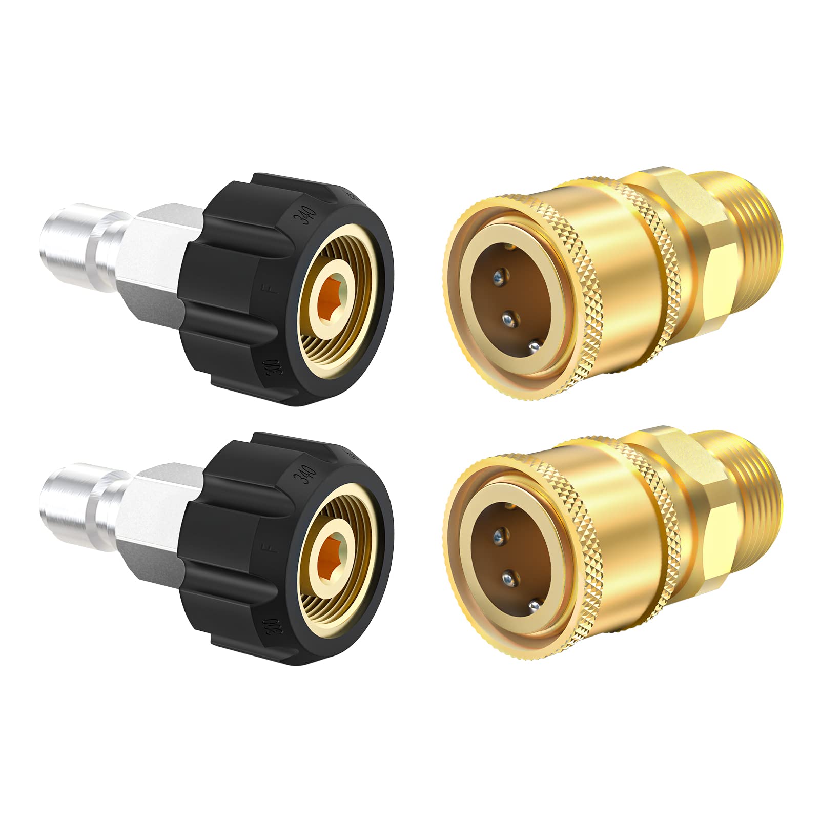 Photo 1 of Twinkle Star Pressure Washer Quick Connect Fittings, Quick Connect Kit M22 14mm to 3/8 Inch, 4 Pieces