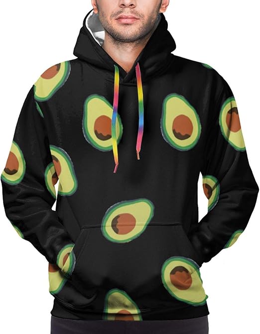 Avocado Mens Hoodies Active Sweatshirts Fashion Novelty Hooded Pullover