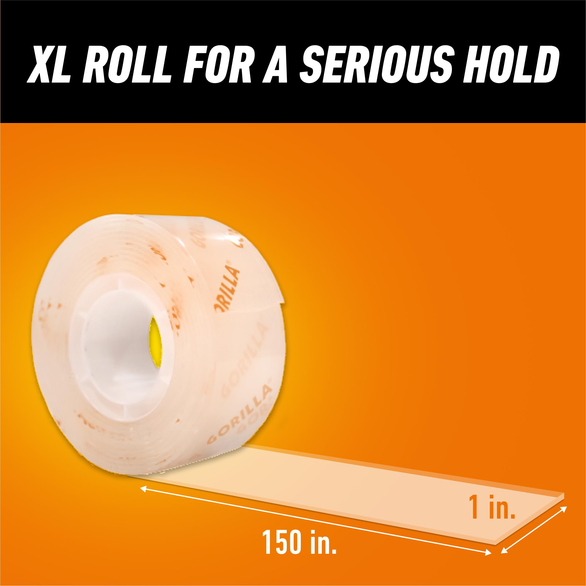 Gorilla Tough & Clear Double Sided Mounting Tape, Clear Tape, 1