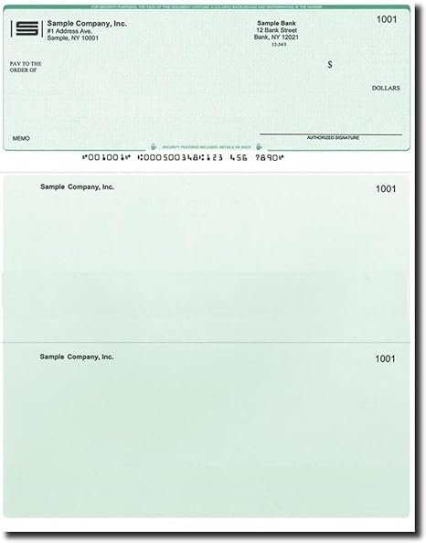 Blue Safety Computer Checks 250 Printed Laser Computer Voucher Checks Compatible for Quickbooks