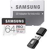 100% Original Samsung PRO Endurance Class 10 Micro SD Card Flash TF Microsd Memory Card 64GB U1 4K with Adapter and Card Read