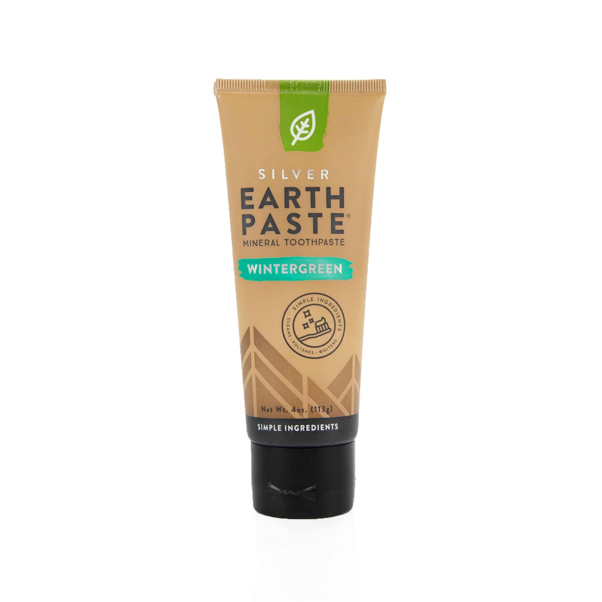 REDMOND - Earthpaste All Natural Non-Fluoride Vegan Organic Non GMO Real Ingredients Toothpaste, Wintergreen, 4 Ounce Tube