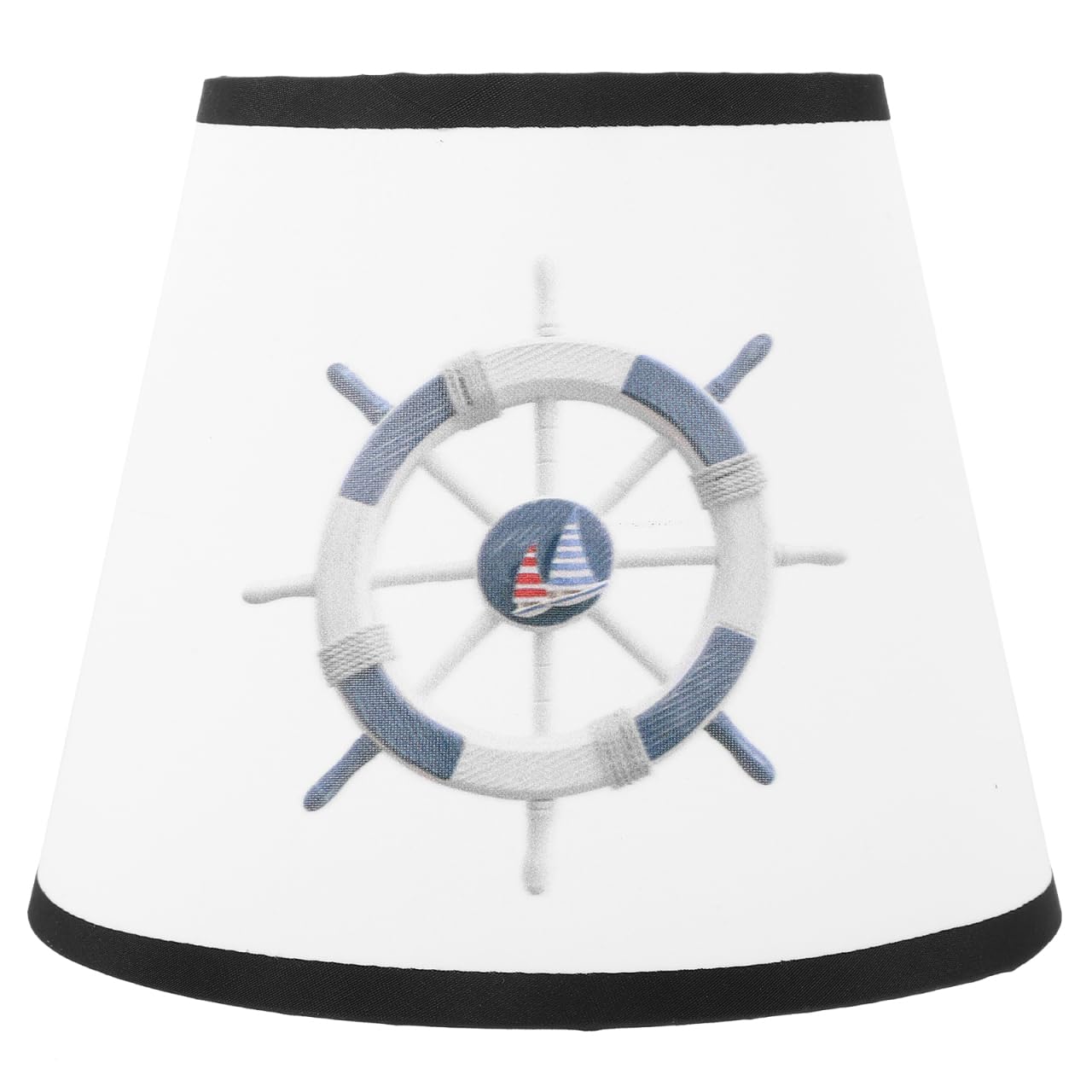 Stylish Nautical Fabric Lampshade for Table and Pendant Lights - Unique Circular Pattern Light Shade for Dining Rooms and Modern Home Decor (6.7 X 6.7 X 5.5 Inches)