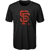 MLB Kids Youth 8-20 Official Primary Logo Team Color Tech Print Performance T-Shirt