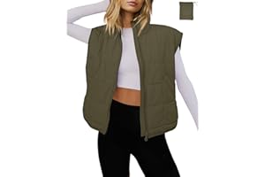 LAMISSCHE Womens Puffer Vest Winter Lightweight Quilted Jackets Sleeveless Zip Up Fall Outfits Puffy Running Coat