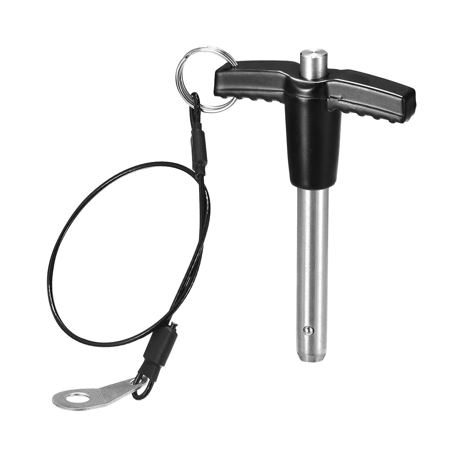 DTGN 8mmx40mm(DxL) T Handle Quick Release Pin - Good for Quickly Connecting and Hooking Up Components - 304 Stainless Steel Ball Locking Pin with Push Button - Black/Silver