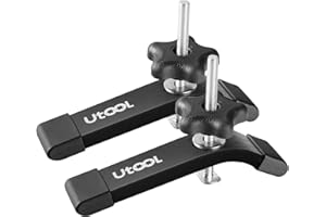 UTOOL 2 Pack T-Track Hold Down Clamps Kit, 6-1/3" L x 1-1/5" Width, Heavy Duty Anodized Clamps for Woodworking, Black