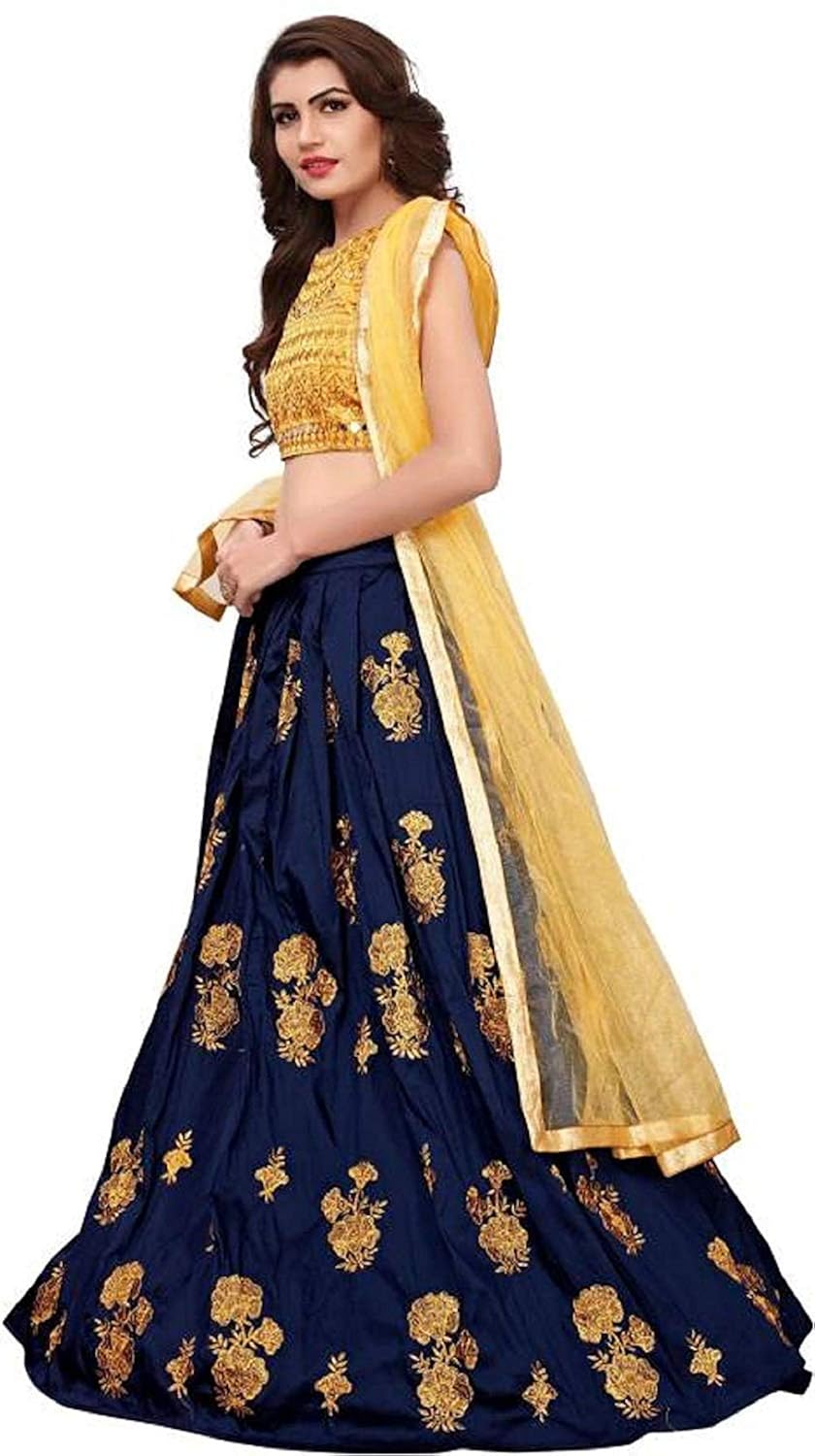 bhumifashion women's velvet lahanga choli (queenblue5, blue, free size)