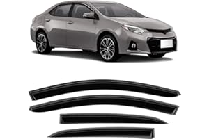 ZZDSNJ Tape-On Rain Guard 4-Piece for 2014-2019 Toyota Corolla Windows Visor Shield Shade Smoke 94989