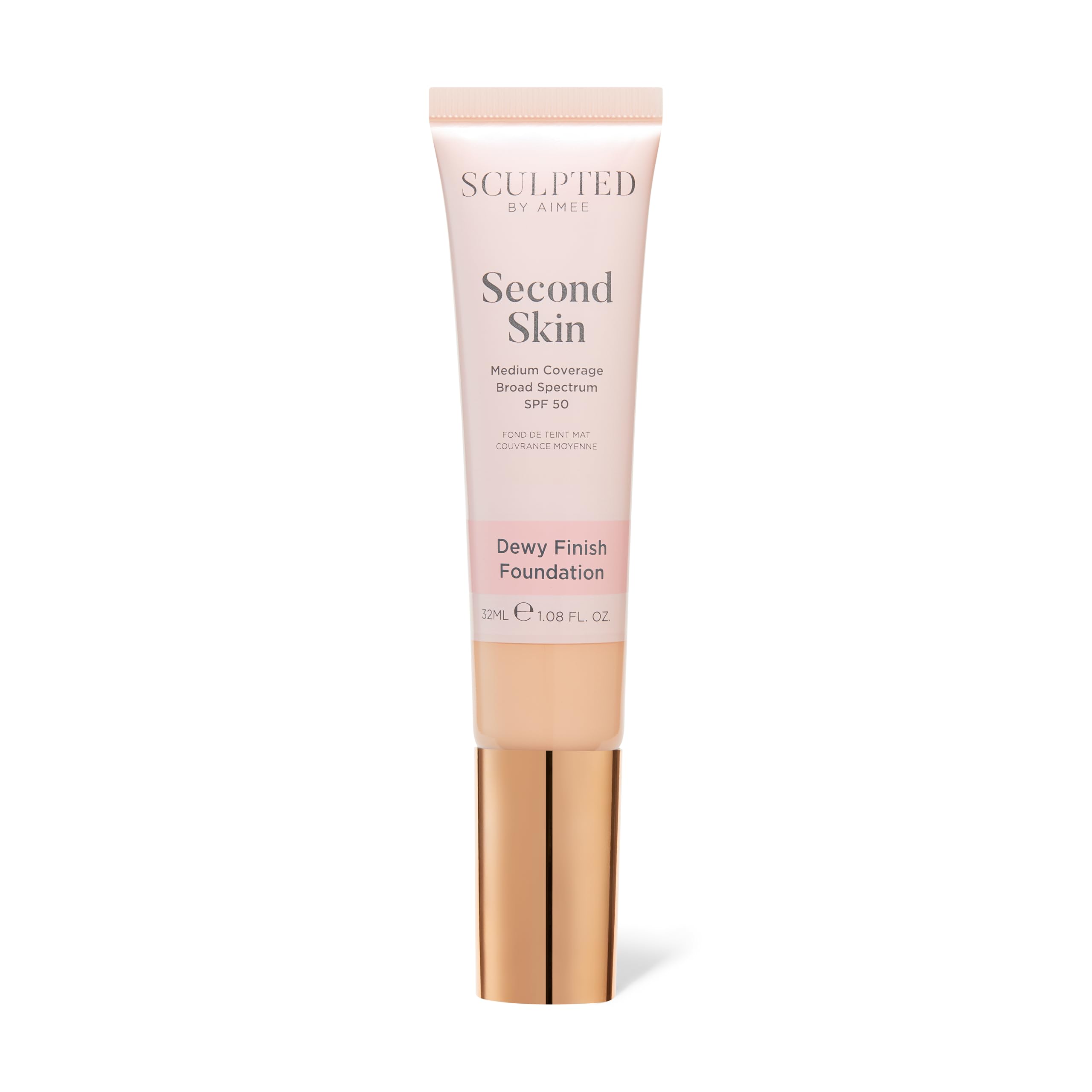 Second Skin Dewy Liquid Face Foundation from Sculpted by Aimee - 32ml Buildable, Medium Coverage Foundation with Dewy Finish, Hyaluronic Acid, Collagen Boosting Formula, SPF 50, (Fair Beige 2.9)