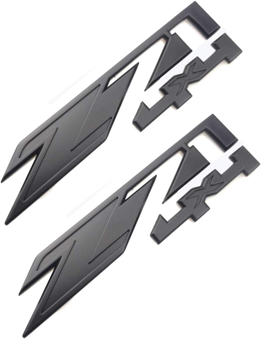 2 Pack Z71 4x4 Emblems 3D Badges Decal Stickers Compatible for GMC Chevy Silverado Sierra Tahoe Suburban 1500 2500hd 3500hd (Matte Black)