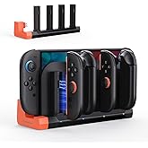 Transnovo Switch 2 Controller Charger - Plug-in Dual-Direction Magnetic Charging Dock for Nintendo Switch 2 Joycons, Accessories 4-in-1 Fast Charger Station with Charging Indicator, Black