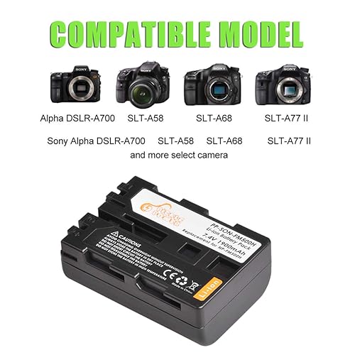 Sony Digital Camera Kastar NP-FM500H Battery (3-Pack) And Charger