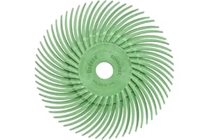 Dedeco Sunburst Radial Bristle Discs 12-Pack - 3" Curved - 3/8" Arbor - Light Green 14000 Grit (Ultra-Fine, 1 Micron) - Aluminum Oxide for Polishing & Finishing