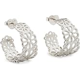 kate spade new york womens Spade Flower Lace Hoops