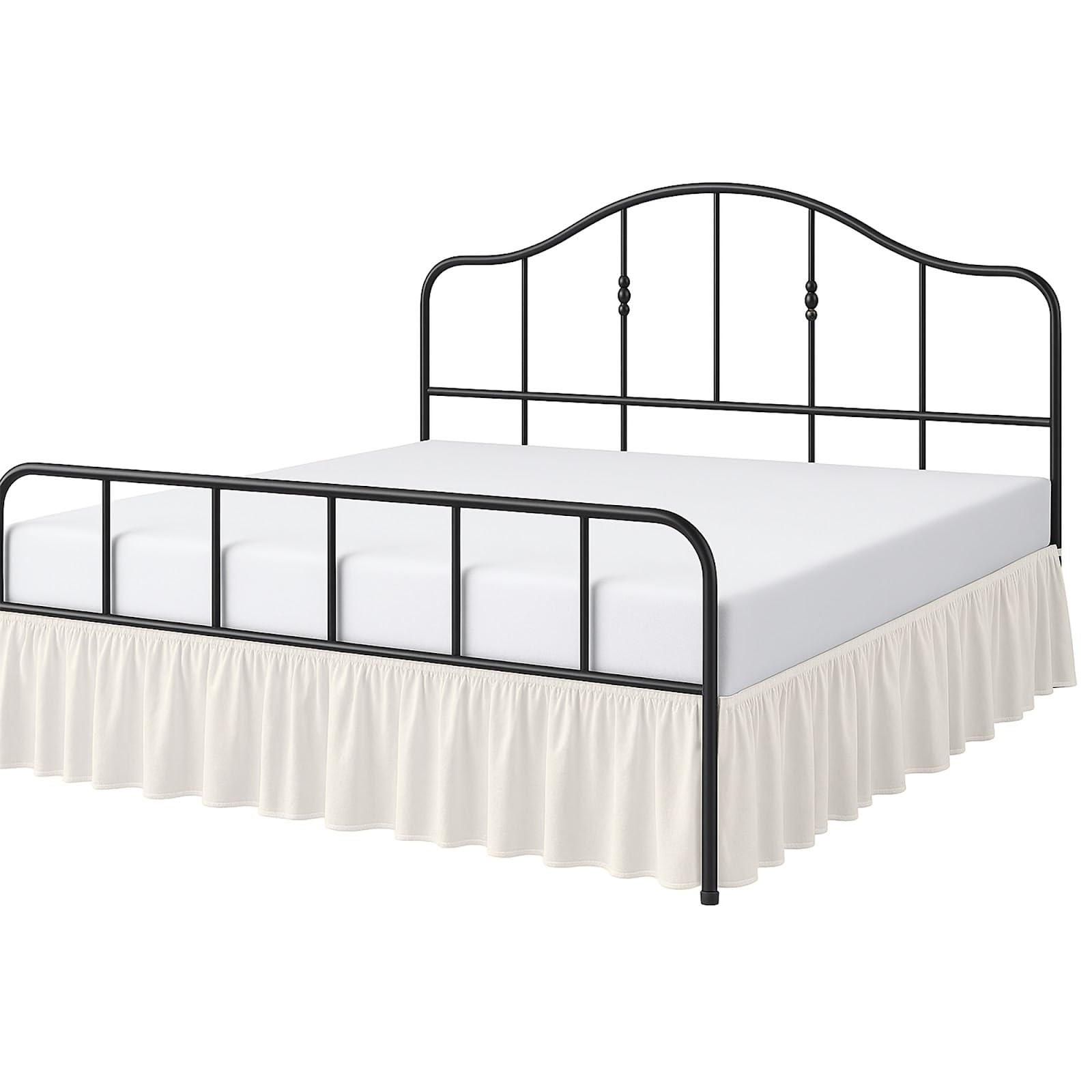 Photo 1 of (USED/FAIR) Cottington Lane Ruffled Bed Skirt Queen Size with Split Corner, Brushed Microfiber Hotel Quality Ivory Dust Ruffle, 12 Inch Drop Gathered Bedskirt, Soft and Stylish, Shrinkage and Fade Resistant