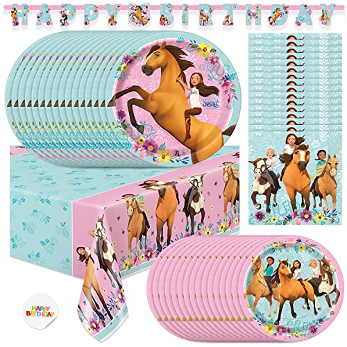 Spirit Riding Free Party Supplies Horse Party Decorations Includes Large Plates, Dessert