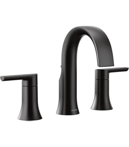 Moen T6173BL Glyde Two-Handle 8-Inch Widespread High Arc Modern