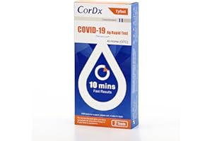 CorDx TyFast at Home COVID 19 Antigen Rapid Test Kit, Easy, Accurate, Fast Results in 10 Minutes. (2-Pack)