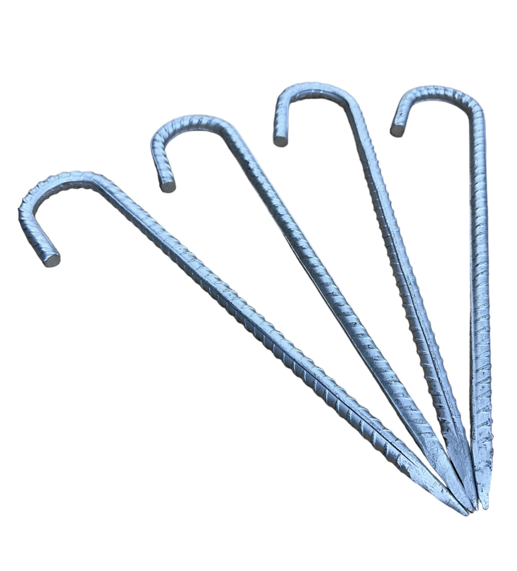 Peggi Strong Anchor Tent Pegs - 4 Pack - Hard Wearing Rebar Metal Heavy Duty - H 300mm x 10mm Anchor Design for An Ultra Secure Hold for Tents, Awning & Outdoor Adventures in any Ground Type