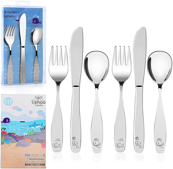 Lehoo Castle Kid's Cutlery Set,Child Cutlery Sets,Fork and Spoon Set