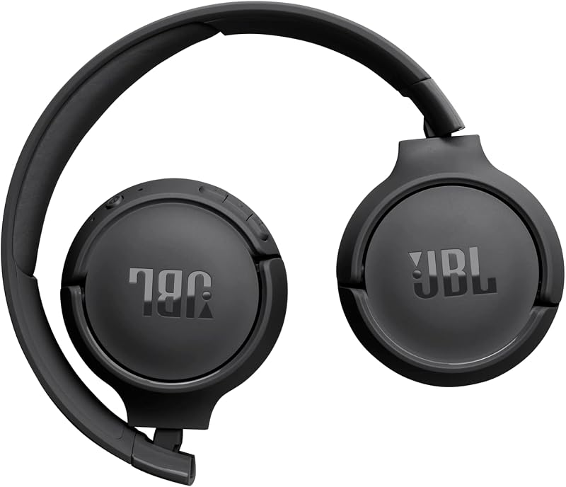 Fones de ouvido jbl tune 520bt sem fio bluetooth, 57 horas de reprodução com graves puros, dobráveis, preto