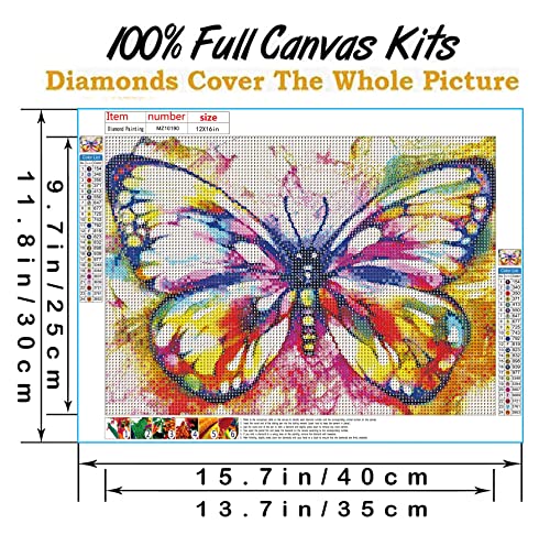 Butterfly Diamond Painting Kits,Diamond Art Kit for Adults,5D Diamond Dots Full Drill Round for Parents-Children Interrction,Wall Decor,Gift,Relaxing(12x16\