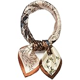 ANDANTINO 100% Real Mulberry Silk Scarf -21'' x 21''- Lightweight Neckerchief –Women Men Small Square Digital Printed Scarves