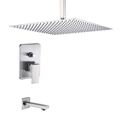 Rozin Ceiling Mounted 12 Top Rainfall Shower Set 2 Way