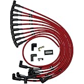 Moroso 73684 Ultra 40 Red Spark Plug Wire Set, 90 Degree Plug Ends, HEI Distributor, Over Valve Cover Routing