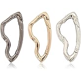 Cool Cute Carabiner, Y2k Irregular Key Ring,3pcs Y2k Carabiner Fashion Unique Extra-Large Shiny Chrome Karibiner, for Backpacks, Bag Purse Charms, Keys Gifts (3.07*1.37 Inches/Black/Silver/Gun Black)