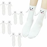 Sohaleway 4 Pairs Hand Holding Socks,Adult Magnetic Hand Holding Funny Socks for Christmas and Valentine